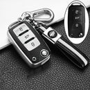 大众汽车POLO Tiguan Passat B5 B6 B7 Golf EOS Scirocco Jetta MK6 Octavia配件皮革+TPU汽车钥匙套