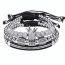 3pcs/Set Luxury Jewelry New Zircon Hip Hop Gold Color Bracelets Men Cubic Micro Pave CZ Charm Braided Braiding Pulseira