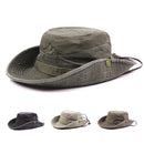 XdanqinX Adult Men's Cap Summer Mesh Breathable Retro 100% Cotton Bucket Hat Panama Jungle Fishing Hats Novelty Dad's Beach Cap