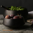 KINGLANG 1PCS Ceramic Rice Black Matte Bowl Home Soup Restaurant Noodle Bowl Snack Tableware