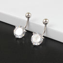 Belly button ring real 925 sterling silver prong 10mm zircon clear stone body jewelry free shipping navel ring piercing jewelry