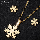 Jisensp Ecg Heartbeat Necklace Love Heart Necklaces Pendants for Women Gold Stainless Steel Jewelry Earrings Doctor Accessories
