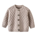 IYEAL Newest Baby Sweater Knitted Boys Girls Toddler Solid Sweater Handmade Infant Single Breasted Cardigan Kids Newborn Clothes
