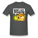 I Got Dogecoin Doge Meme T-shirt Funny Mens Clothing Black Tops Cotton Tees Man No Fade T Shirt Boyfriend Gift Tshirts