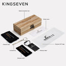 KINGSEVEN 专利设计 非洲红木太阳镜 复古一体式偏光男士天然木质眼镜配件 N5510