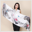 DANKEYISI 100% Natural Silk Scarf Women Silk Wraps Shawls and Scarves Hijabs Female Printed Beach Cover up Ladies Bandana 2019