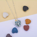 Eudora 20mm Lava Necklace Pendant Heart Volcanic Stone Tree of life Cage Pendant Necklace For DIY Essential Oil Perfume KFC10N20