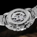 2016 WINNER Fashion Design Black mechanical Watch Steel Automatic watch men black stainless steel band business Relogio Male