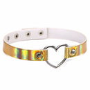 Harajuku holographic choker necklace heart Collar for women gothic choker fashion holo chocker female rave festivals Jewelry