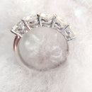 White Gold Plated Moissanite Ring 1.5CTW F Color Engagement Ring Test Positive Moissanite Band Diamond Wedding Jewelry For Bride