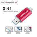 Wansenda OTG 3合1 U盘 USB3.0 & Type-C & Micro USB 512GB 256GB 128GB 64GB 32GB 16GB 闪存盘 优盘 U盘