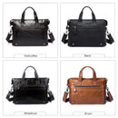 WESTAL Men's Leather Handbags Totes Bags Men Leather Laptop Bags Men's Shoulder Bag Business Briefcases Crossbody Messenger Bag