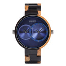 BOBO BIRD Ultra Thin Men Watch Original Wood Watches 2 Time Zone Display Quartz Wristwatch horloges mannen