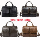 WESTAL Men's Bag Genuine Leather Men's Briefcases Laptop Bag Leather Totes for Document Office Bags for Men Messenger Bags 8002