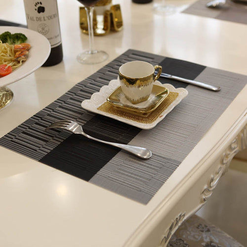 WHQ 4PCS 40x30cm Placemats PVC Dining Table Mat Disc Bowl Pads Coasters Waterproof Table Cloth Pad Modern Non-slip Pad