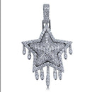 TOPGRILLZ Men's Women Iced Out Cubic Zircon Bling Drip Star Necklace & Pendant Gold Silver Color Hip Hop Jewelry Tennis Chain