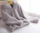 Rabbit imitation fur winter grass mink faux fur coat ladies artificial fur hooded soft plus size 2021 women's jacket red,4XL,5xl