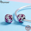 BAMOER Spring Collection 925 Sterling Silver Maple Leaves Clear CZ Beads fit Charm Bracelet &amp; Necklaces DIY Jewelry SCC570