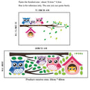 Cartoon Owl family on tree Wall Stickers for kids rooms home decoration nursery Mural Art Decals animals  sticker wallpaper