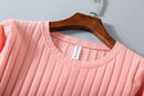 Striped Elastic T Shirt Women 2022 Spring Top Casual O Neck Long Sleeve Shirt Cotton T-Shirts Tops Knitted Blusas Big Size D108