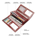 WESTAL Women's Wallet Luxury Genuine Leather Female Wallet Women's Purse Leather Womens Purses Coins and Card Wallets Clutch Bag