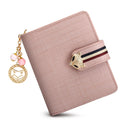 FOXER Card Holder Split Leather Women's Wallets Designer Coin Purse Girl's Zipper Wallet High Quality Short Wallet with Pendant