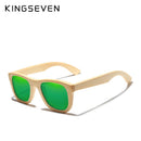 KINGSEVEN 手工竹制太阳镜 男士复古木质墨镜 女士偏光镀膜镜片 眼镜盒