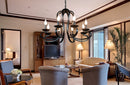 Nordic American Coutry Style Modern Candle Chandelier Lamps Fixtures Vintage White/Black Wrought Iron  Home Lighting E14