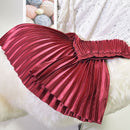 2022 Spring Women Long Pleated Skirt High Waist Women Long Skirt Female Autumn High Quality Women Maxi Skirt Vintage Saia