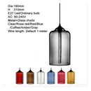 Nordic modern colorful glass bowl pendant lights E27 loft hanging lamps for kitchen living room bedroom restaurant hotel hall