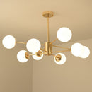 Gold plate Lustre led Chandelier E27 Bulb Glass Shade Hanging Chandelier Lights Dining bed Living room decoration Light Fixtures
