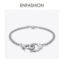 ENFASHION Punk Handcuffs Bracelets Bangles Stainless Steel Viking Lock Chain Bracelet For Women Jewelry Couple Gifts BM192013