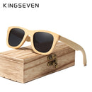 KINGSEVEN 手工竹制太阳镜 男士复古木质墨镜 女士偏光镀膜镜片 眼镜盒