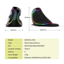 Delux M618Plus RGB 人体工学垂直鼠标 6键 4000DPI 光学电脑鼠标 带可拆卸掌托 适用于PC笔记本电脑