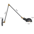 Industrial Adjustable Swing Arm Wall Lamp Reading Bedside Vintage Wandlamp Retro Extendable Led Wall Lights Fexible White Gold