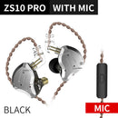 KZ ZS10 Pro 金色耳机 4BA+1DD 圈铁混合 10 单元 HIFI 重低音入耳式监听耳机 降噪金属耳机
