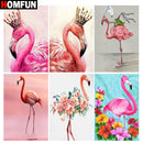 HOMFUN Full Square/Round Drill 5D DIY Diamond Painting "Animal flamingo" 3D Embroidery Cross Stitch 5D Home Decor Gift