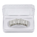 TOPGRILLZ Hip Hop GRILLZ Iced Out AAA Zircon Fang Mouth Teeth Grillz Caps Top &amp; Bottom Grill Set Men Women Vampire Grills