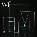 Square Solid Acrylic Display Stand Cabinet Shop Retail Jewellery Watch Art Counter Display Riser Block Clear Black Frosted White