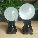70/80mm Natural Calcite Crystal Sphere Stone Ball Resin Flower Base Home Room Decoration Gemstone Wicca Reiki spiritual Healing