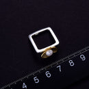 Lotus Fun Real 925 Sterling Silver Natural Pearl Handmade Fine Jewelry Square Ring Fresh Clover Flower Rings for Women Bijoux