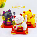 Chinese Lucky Wealth Waving Cat Gold Waving Hand Cat Home Decor Welcome Waving Cat Sculpture Statue Decor Car Ornament