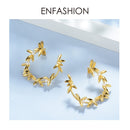 ENFASHION 橄榄枝叶耳环 女士金色声明金属大耳环时尚珠宝 EC191072