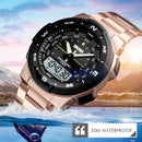 SKMEI Men Watch Fashion Quartz Sports Watches Stainless Steel Strap Men Watches Top Brand Luxury Business Waterproof Wrist Watch