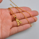 Anniyo A-Z Small Letters Necklaces Women/Girl Gold Color Initial Pendant Thin Chain English Letter Jewelry Alphabet Gift