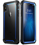 适用于 iPhone X Xs 手机壳 5.8 英寸 原装 i-Blason Ares 系列 全身防摔透明边框手机壳 带内置屏幕保护膜