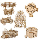 Robotime ROKR DIY 3D Wooden Puzzle Mechanical Gear Drive Model Building Kit Toys Gift for Children Adult Teens