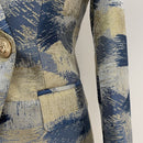 HIGH QUALITY New Fashion 2022 Designer Blazer Jacket Women's Lion Metal Buttons Double Breasted Colors Painting Jacquard Blazer