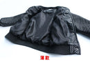 2021新款女童男童春秋格子PU皮衣舒适可爱宝宝上衣外套儿童服装