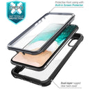 适用于 iPhone X Xs 手机壳 5.8 英寸 原装 i-Blason Ares 系列 全身防摔透明边框手机壳 带内置屏幕保护膜